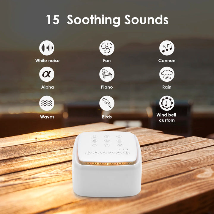Rechargeable White Noise Machine – Sleep Sound Device with Timer & USB-C
