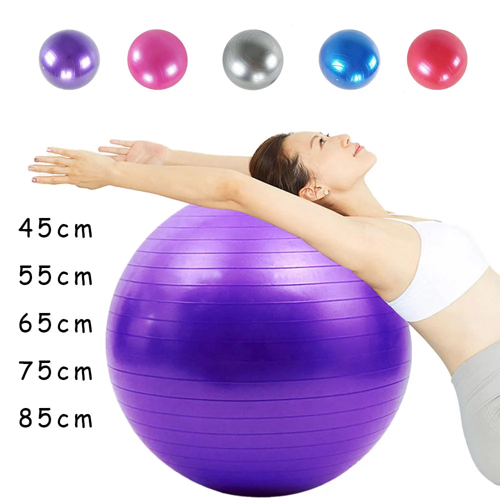 PVC Yoga Exercise Ball – Anti-Burst Balance Fitness Ball (45–95cm)