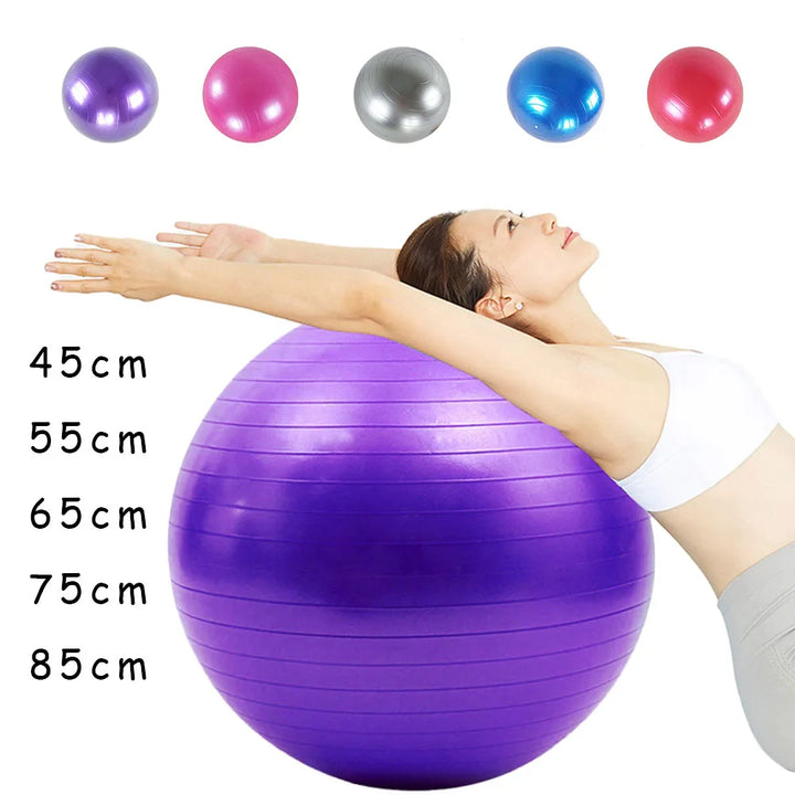PVC Yoga Exercise Ball – Anti-Burst Balance Fitness Ball (45–95cm)