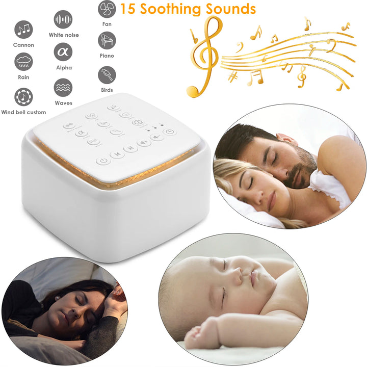 Rechargeable White Noise Machine – Sleep Sound Device with Timer & USB-C