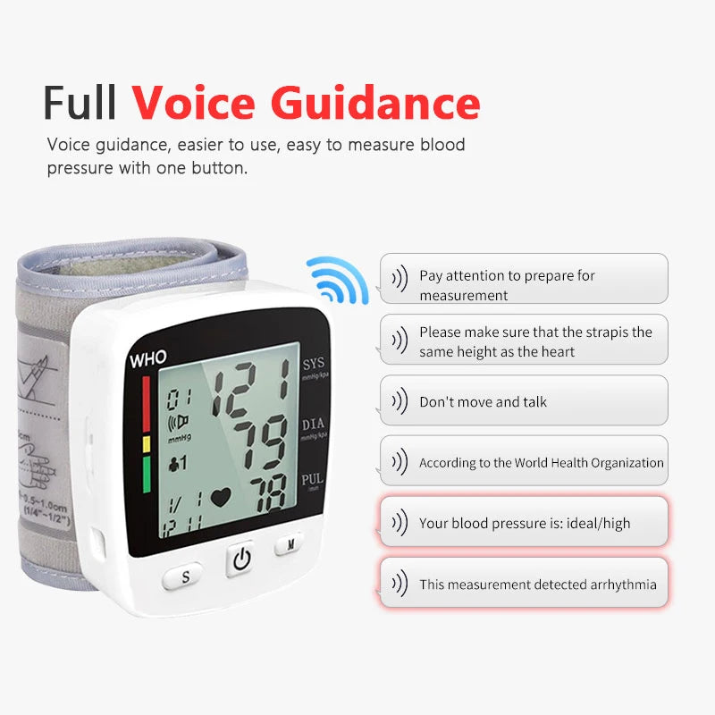 Digital Wrist Blood Pressure Monitor with LCD