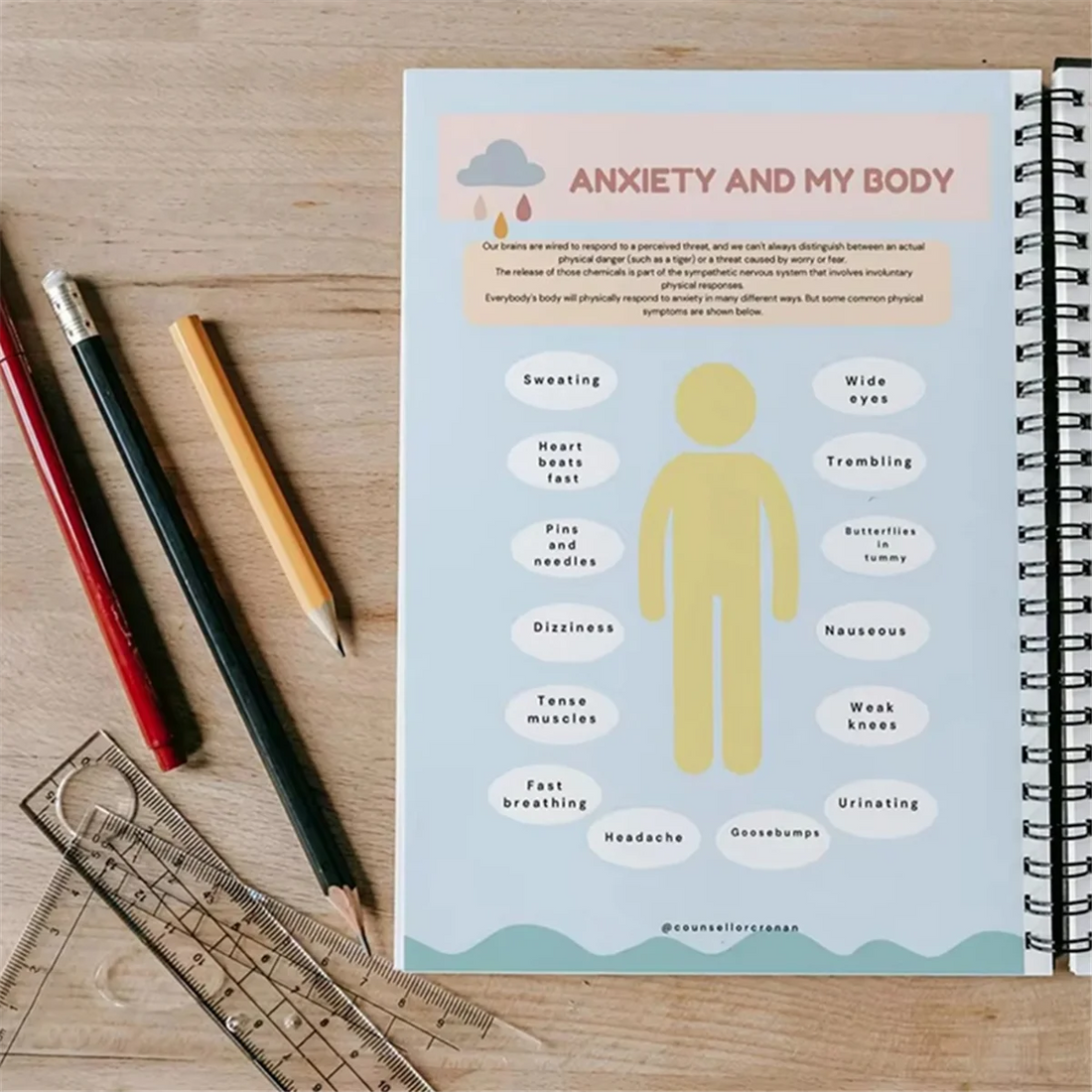 Anxiety Relief Workbook – CBT Therapy Journal & Mental Health Diary