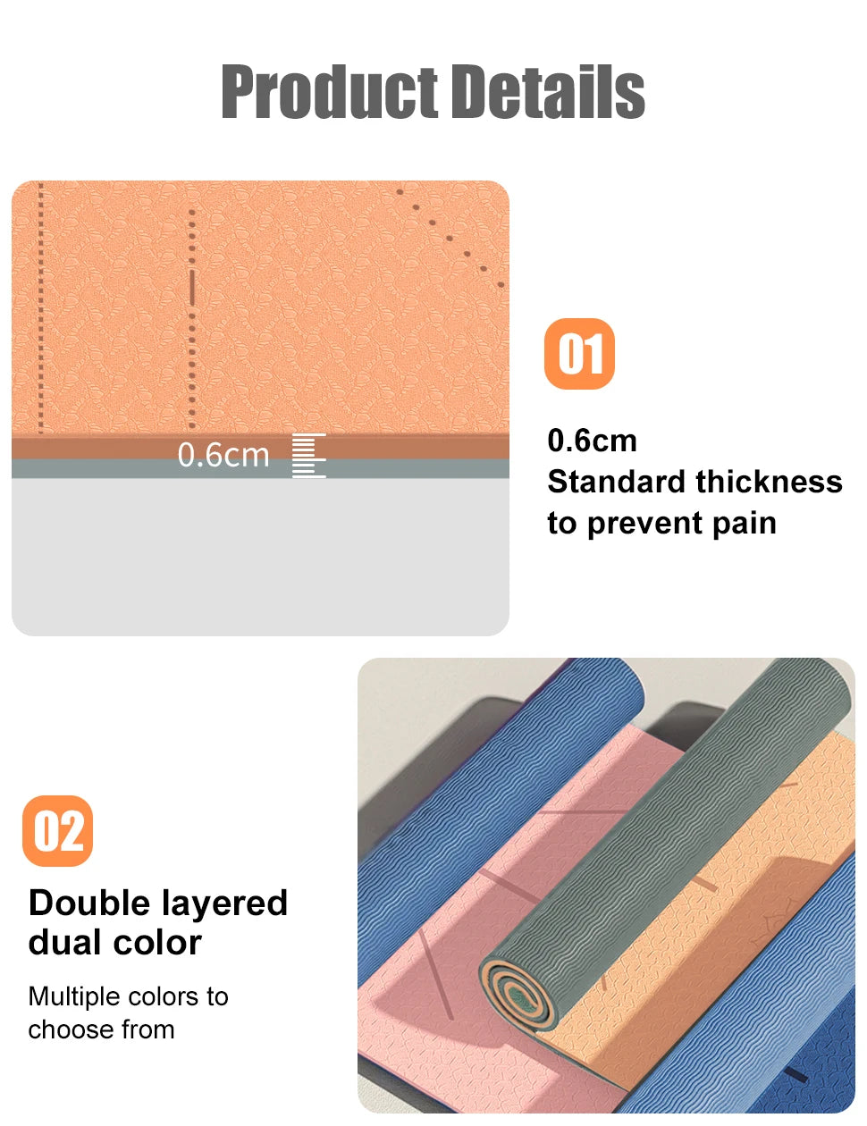 WESTTUNE Non-Slip Yoga Mat with Strap & Bag