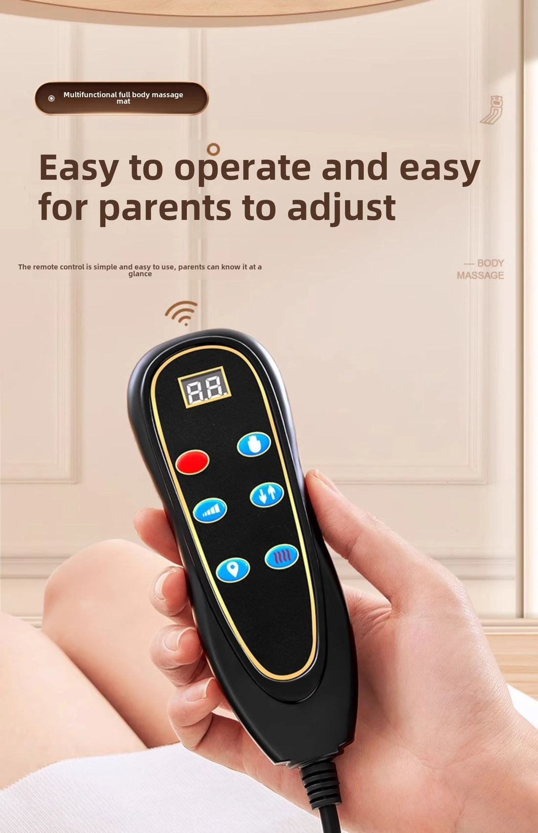 Full Body Massage Pad – 10-Zone Vibration with Heat & Kneading Pillow