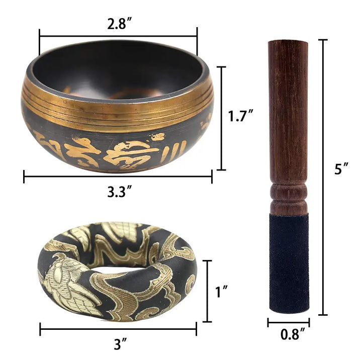 Tibetan Singing Bowl Set for Meditation & Healing