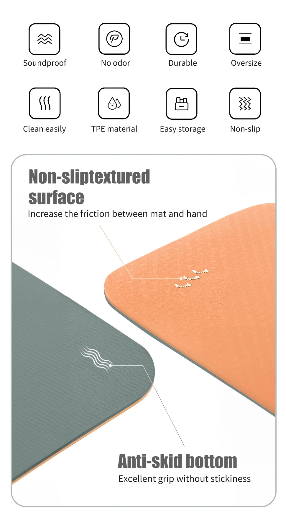 WESTTUNE Non-Slip Yoga Mat with Strap & Bag