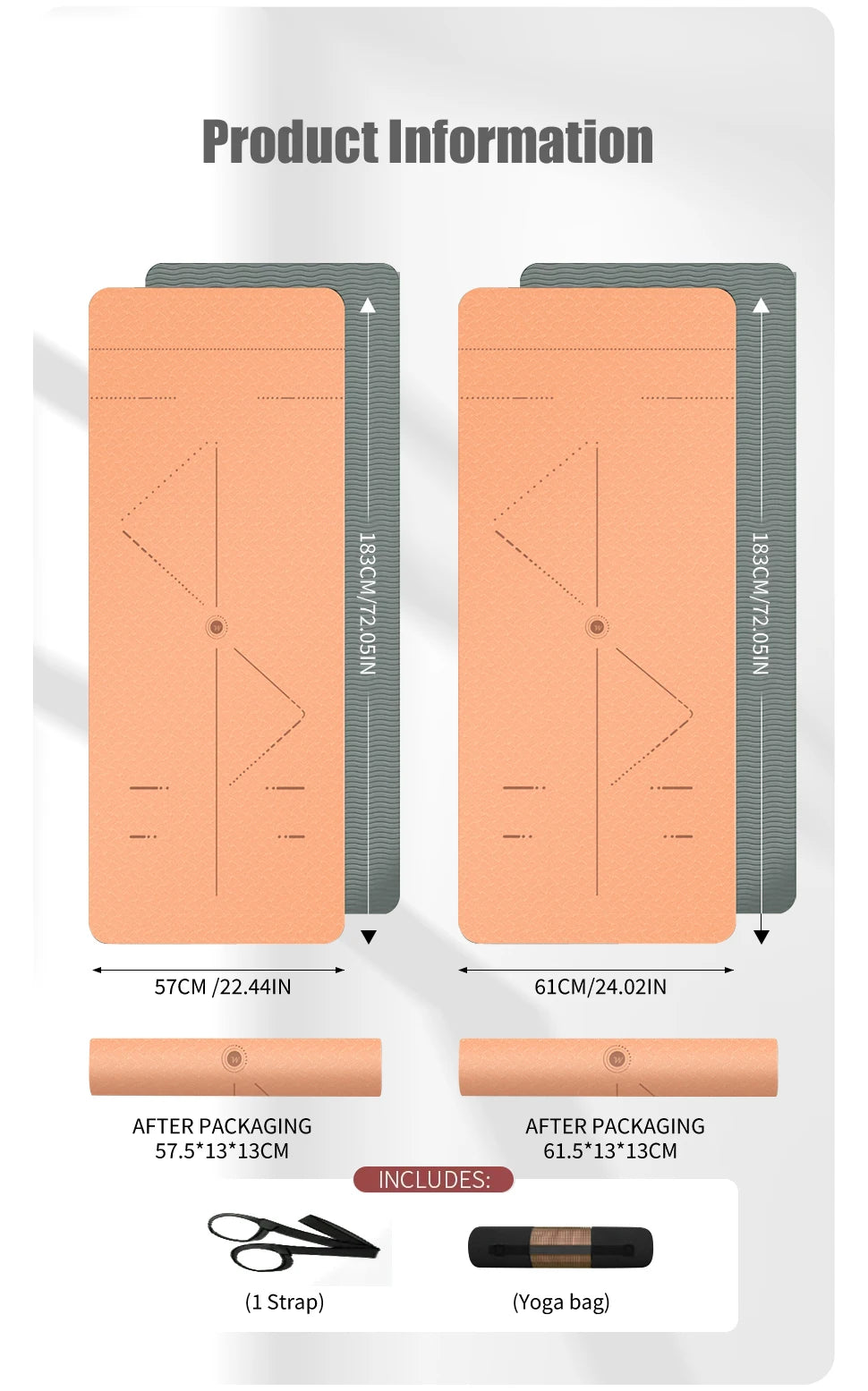 WESTTUNE Non-Slip Yoga Mat with Strap & Bag