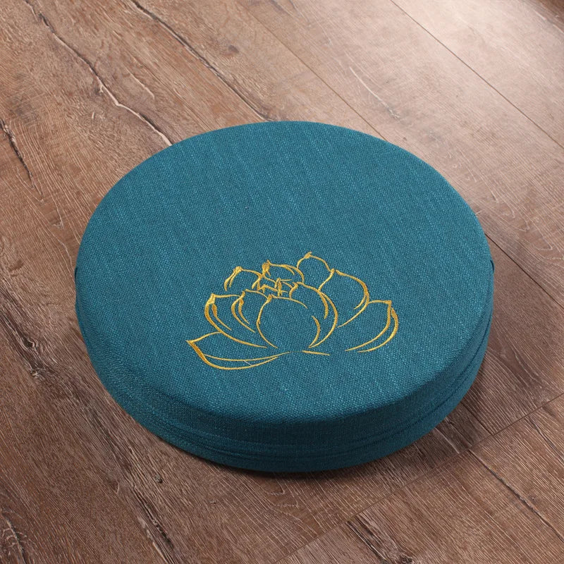 40x6cm Linen Meditation Cushion & Yoga Mat