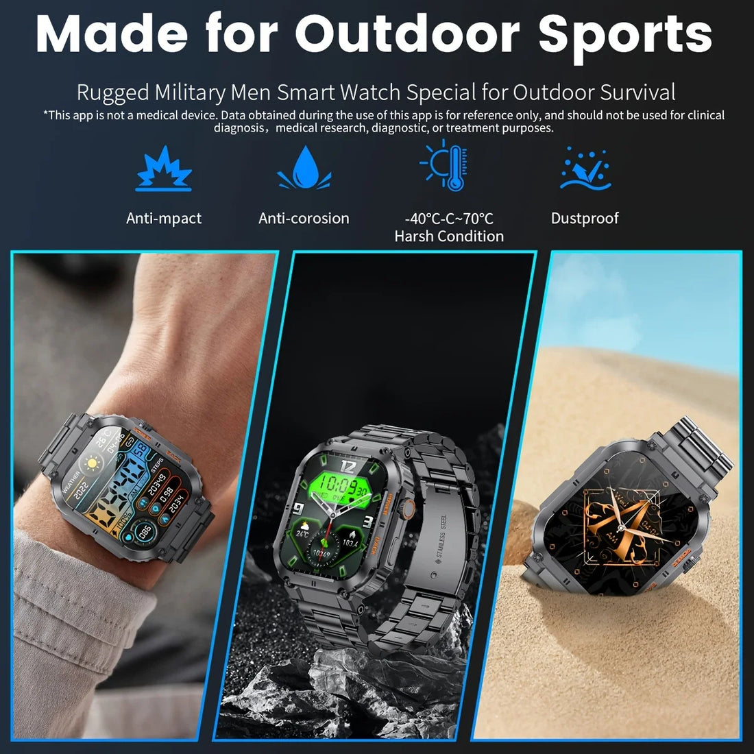 LIGE 1.96” Bluetooth Call Smartwatch for Men