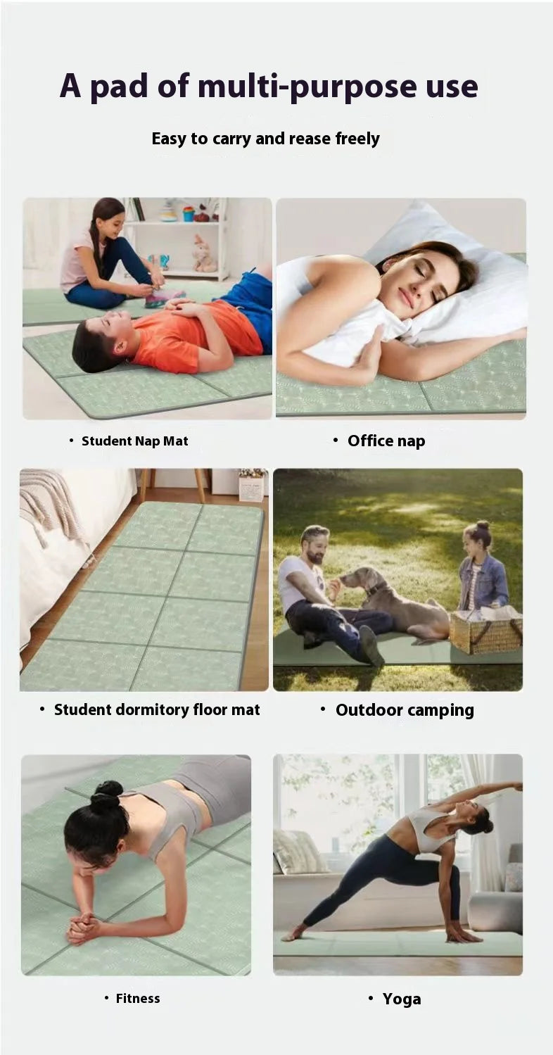 Foldable Anti-Slip Yoga & Nap Mat – Portable Thick Floor Mat for Home & Travel
