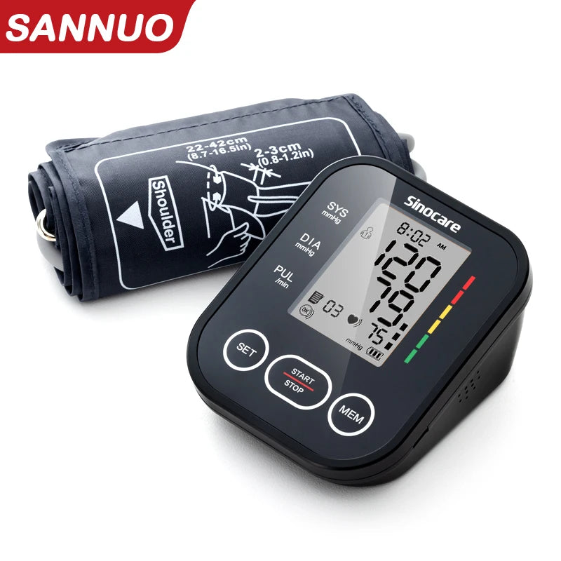 Sinocare Upper Arm Blood Pressure Monitor – Automatic BP & Heart Rate Machine