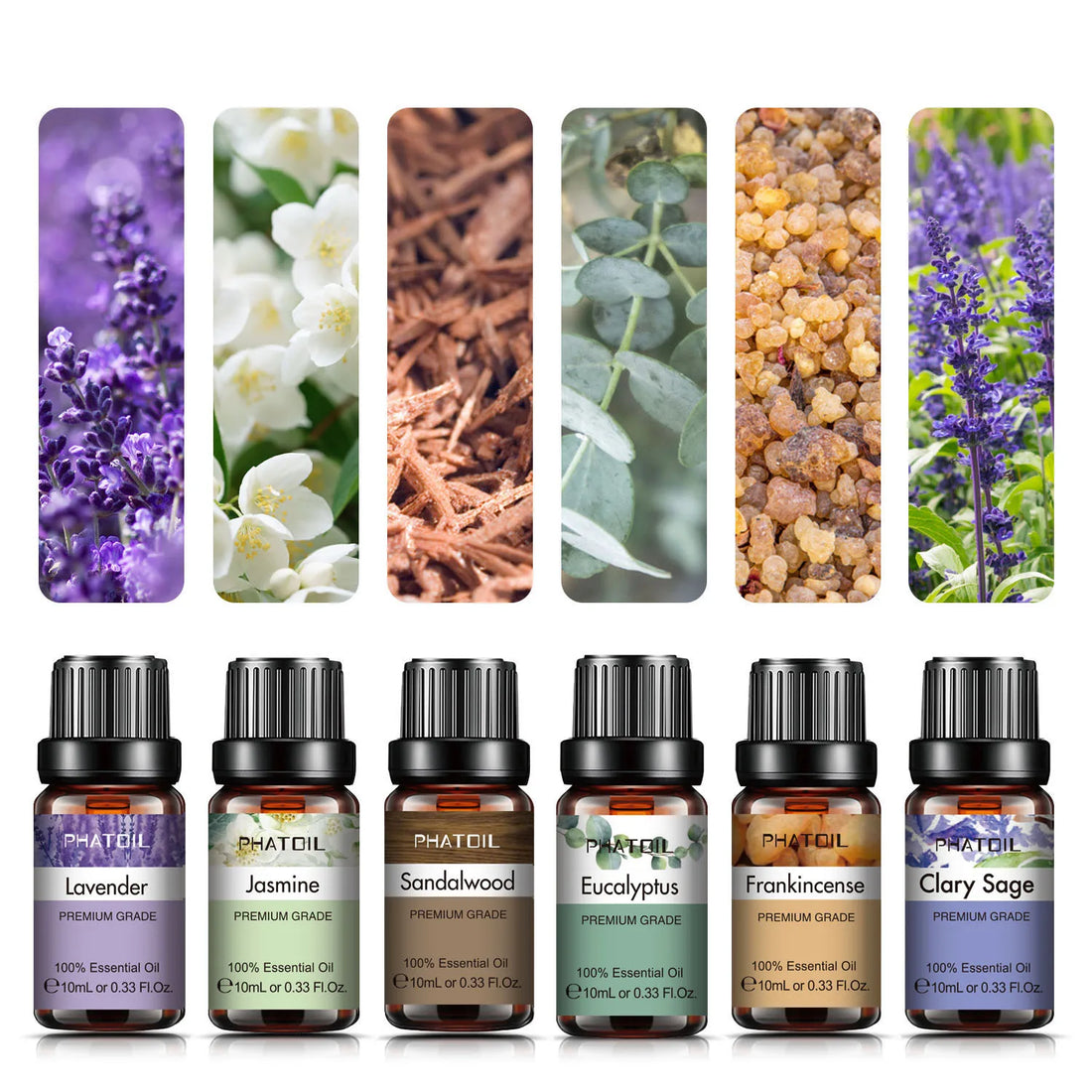 PHATOIL 10ml Pure Natural Essential Oil – Air Freshener Refill for Diffusers & Humidifiers