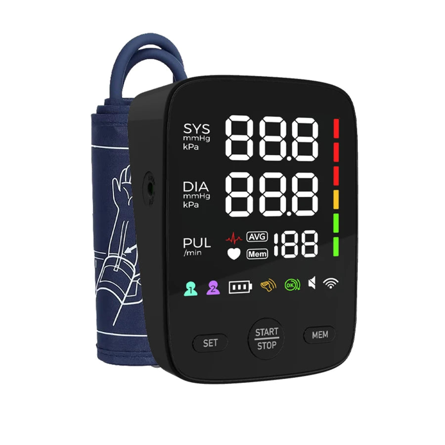 Kingclinic Upper Arm Blood Pressure Monitor – LED Backlit Screen with Adjustable Cuff