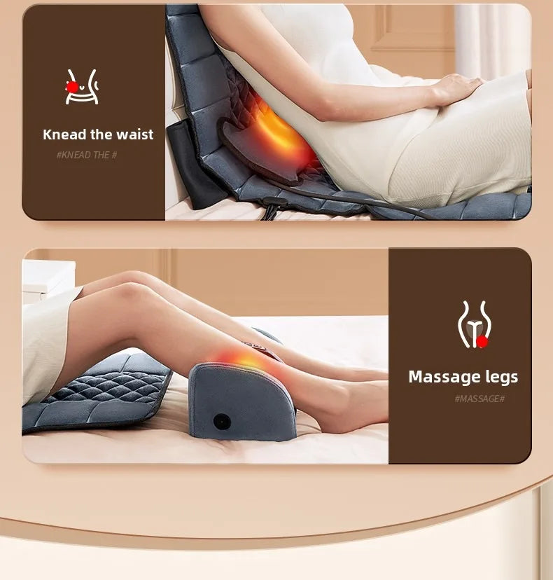 Full Body Massage Pad – 10-Zone Vibration with Heat & Kneading Pillow