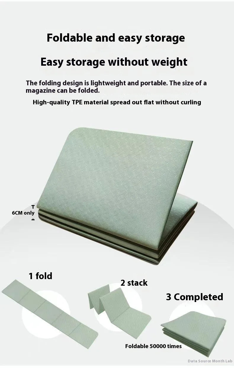 Foldable Anti-Slip Yoga & Nap Mat – Portable Thick Floor Mat for Home & Travel