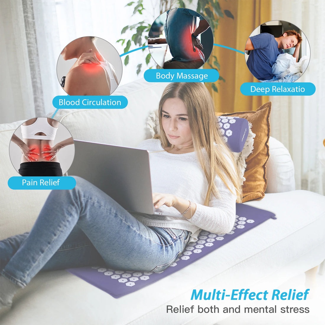 Acupressure Mat & Pillow Set for Pain Relief