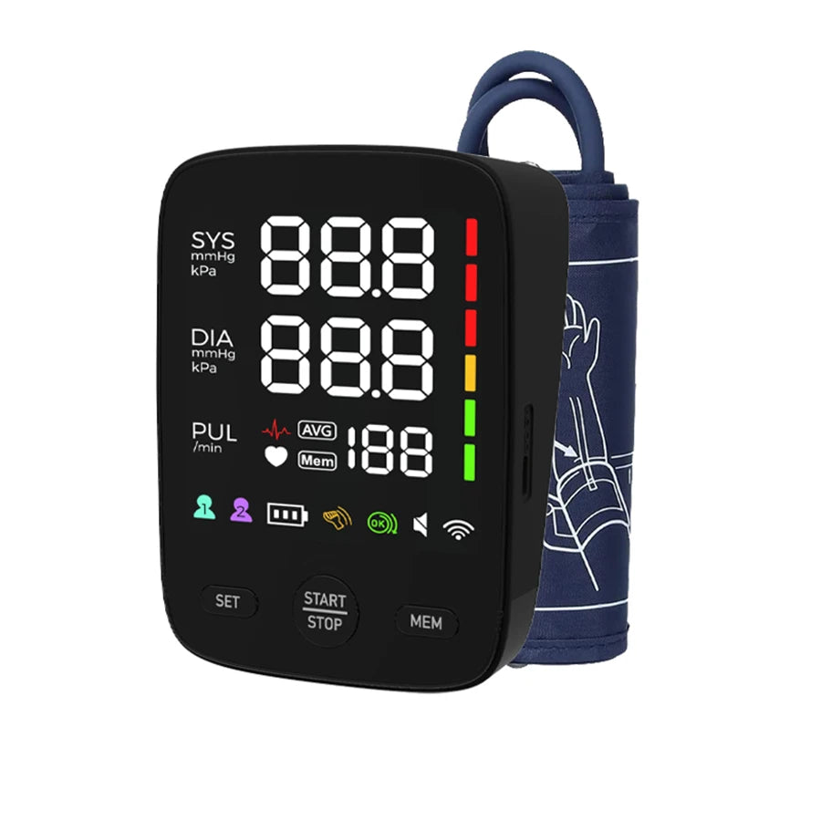 Kingclinic Upper Arm Blood Pressure Monitor – LED Backlit Screen with Adjustable Cuff