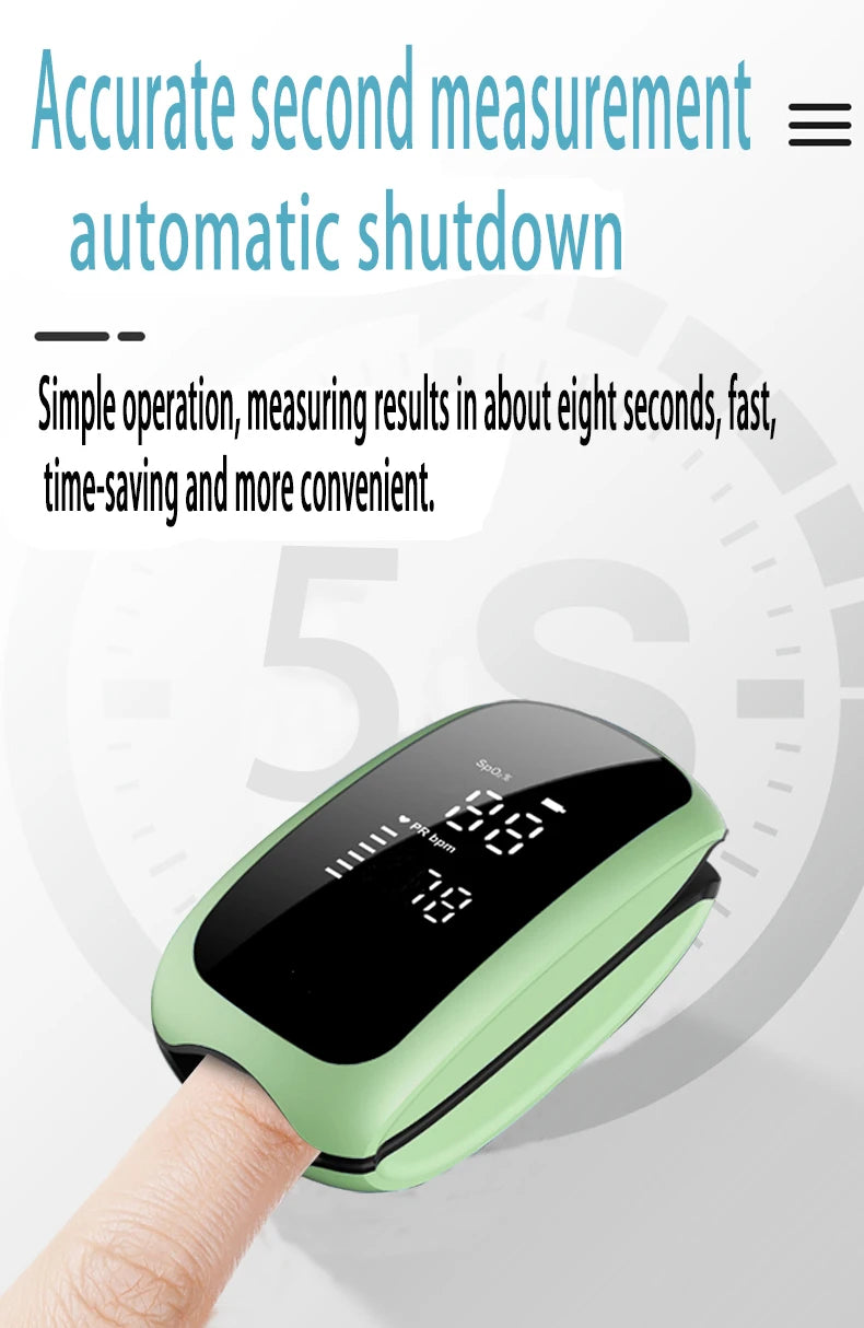 Rechargeable Finger Pulse Oximeter – Digital SpO2 & Heart Rate Monitor