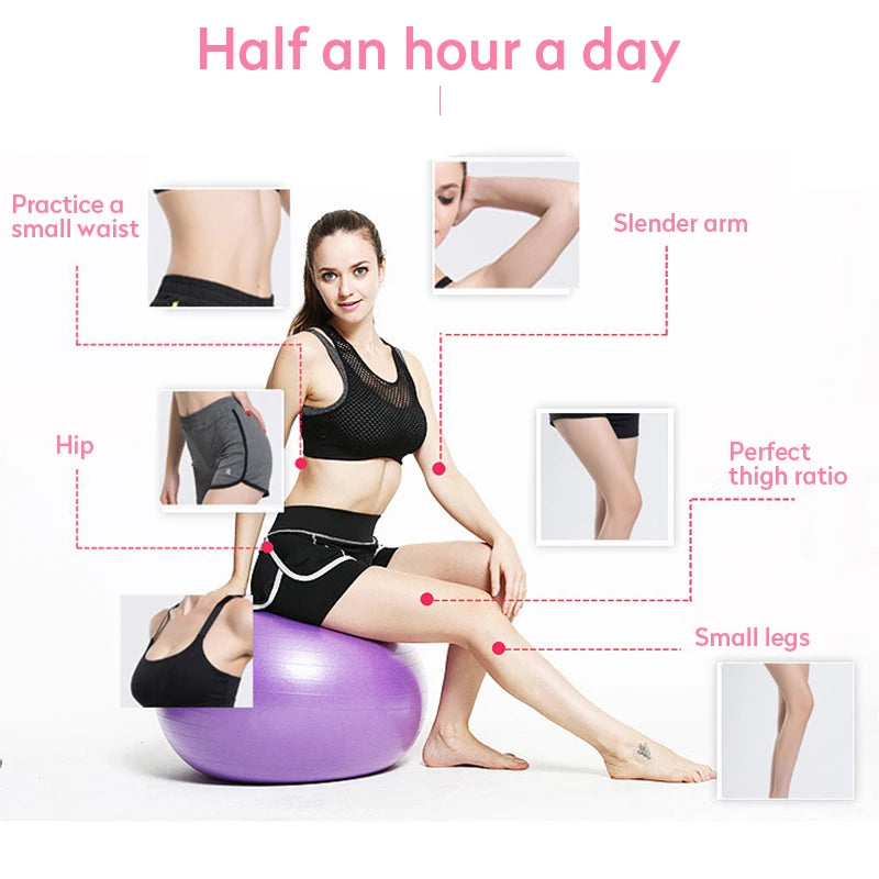PVC Yoga Exercise Ball – Anti-Burst Balance Fitness Ball (45–95cm)