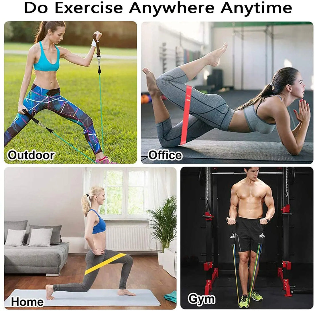 11-Piece Latex Resistance Band Set – Fitness Ropes for Yoga, Pilates & CrossFit