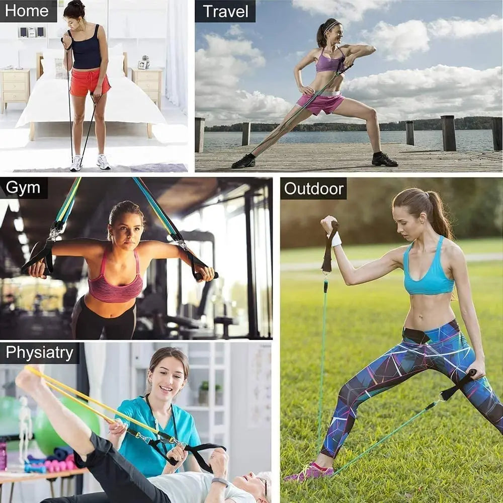 11-Piece Latex Resistance Band Set – Fitness Ropes for Yoga, Pilates & CrossFit
