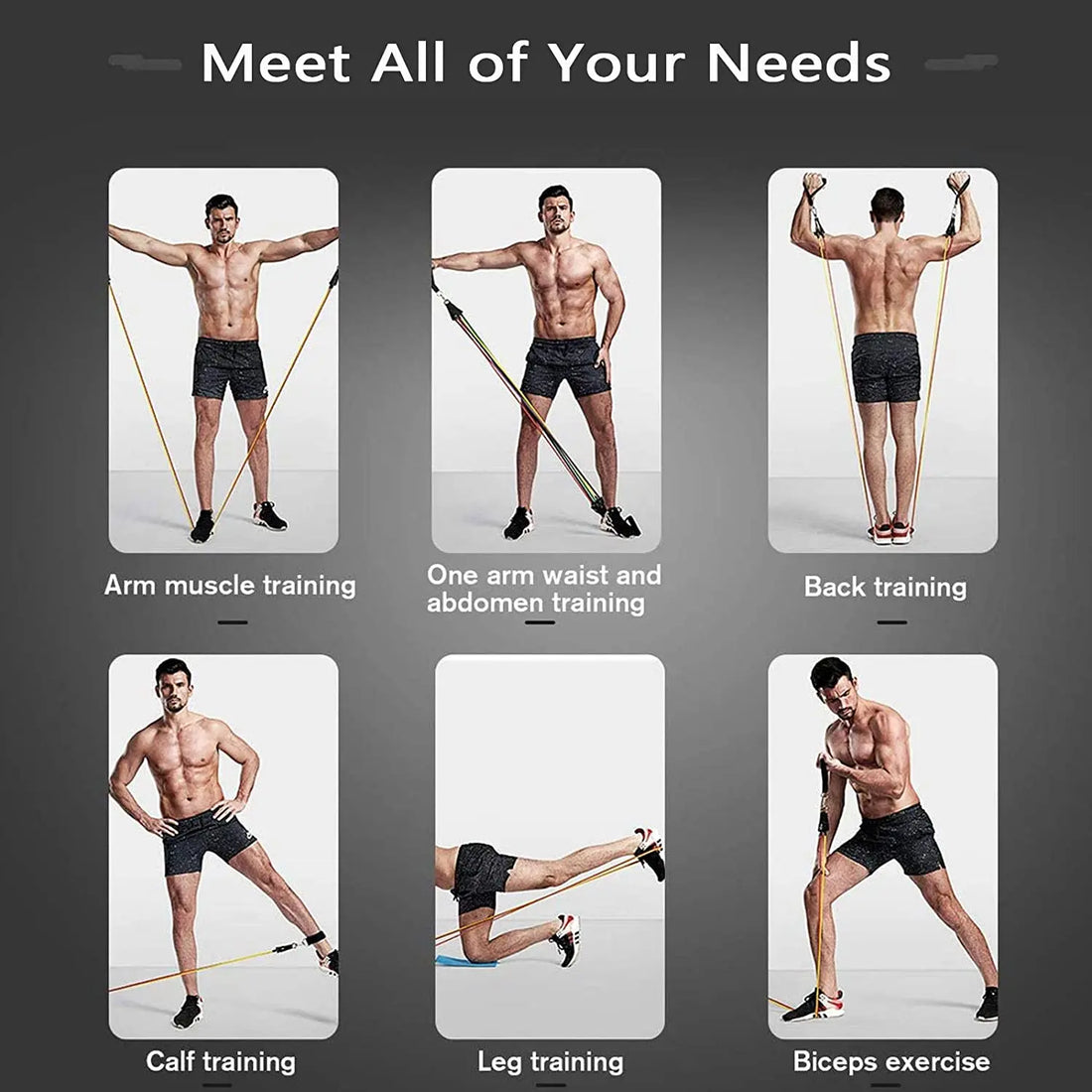 11-Piece Latex Resistance Band Set – Fitness Ropes for Yoga, Pilates & CrossFit
