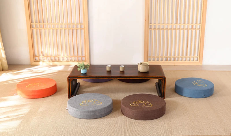 40x6cm Linen Meditation Cushion & Yoga Mat