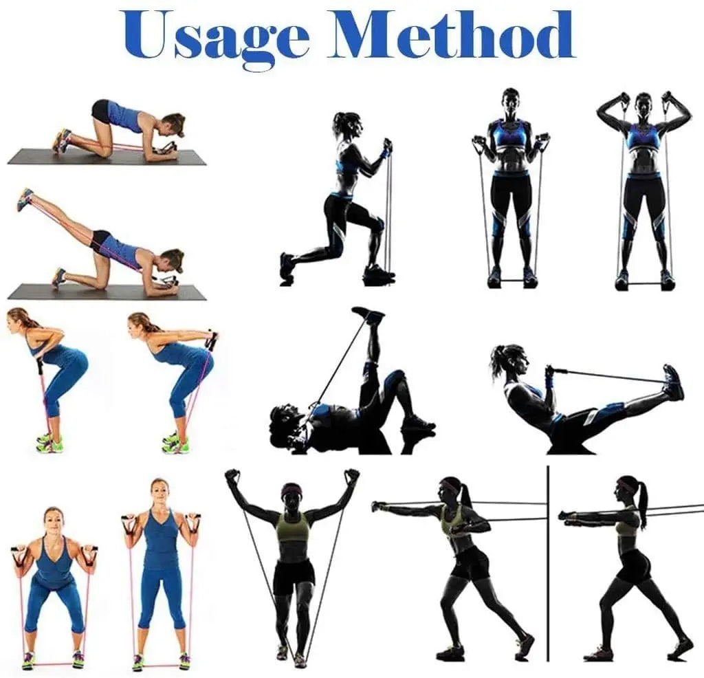 11-Piece Latex Resistance Band Set – Fitness Ropes for Yoga, Pilates & CrossFit