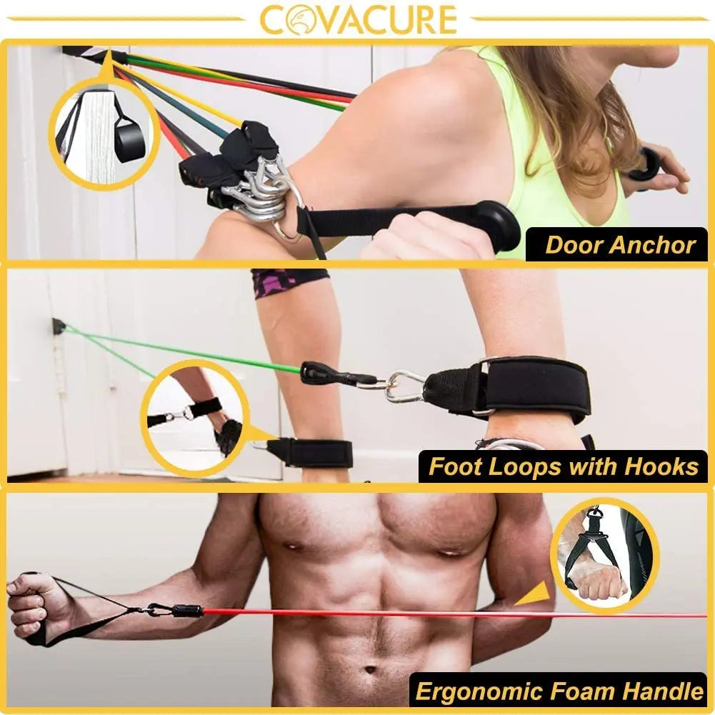 11-Piece Latex Resistance Band Set – Fitness Ropes for Yoga, Pilates & CrossFit