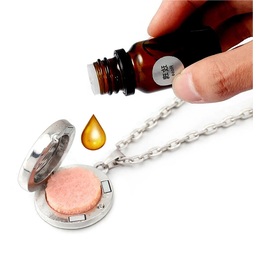Essential Oil Diffuser Necklace – Stainless Steel Locket Pendant