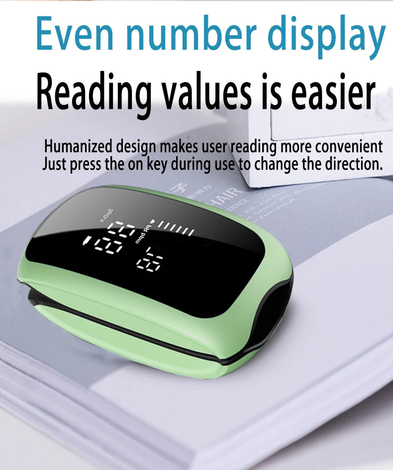 Rechargeable Finger Pulse Oximeter – Digital SpO2 & Heart Rate Monitor
