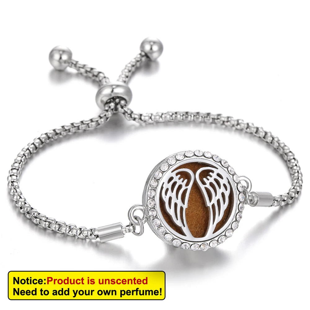 Aromatherapy Bracelet Diffuser Jewelry - Stainless Steel Locket Pendant