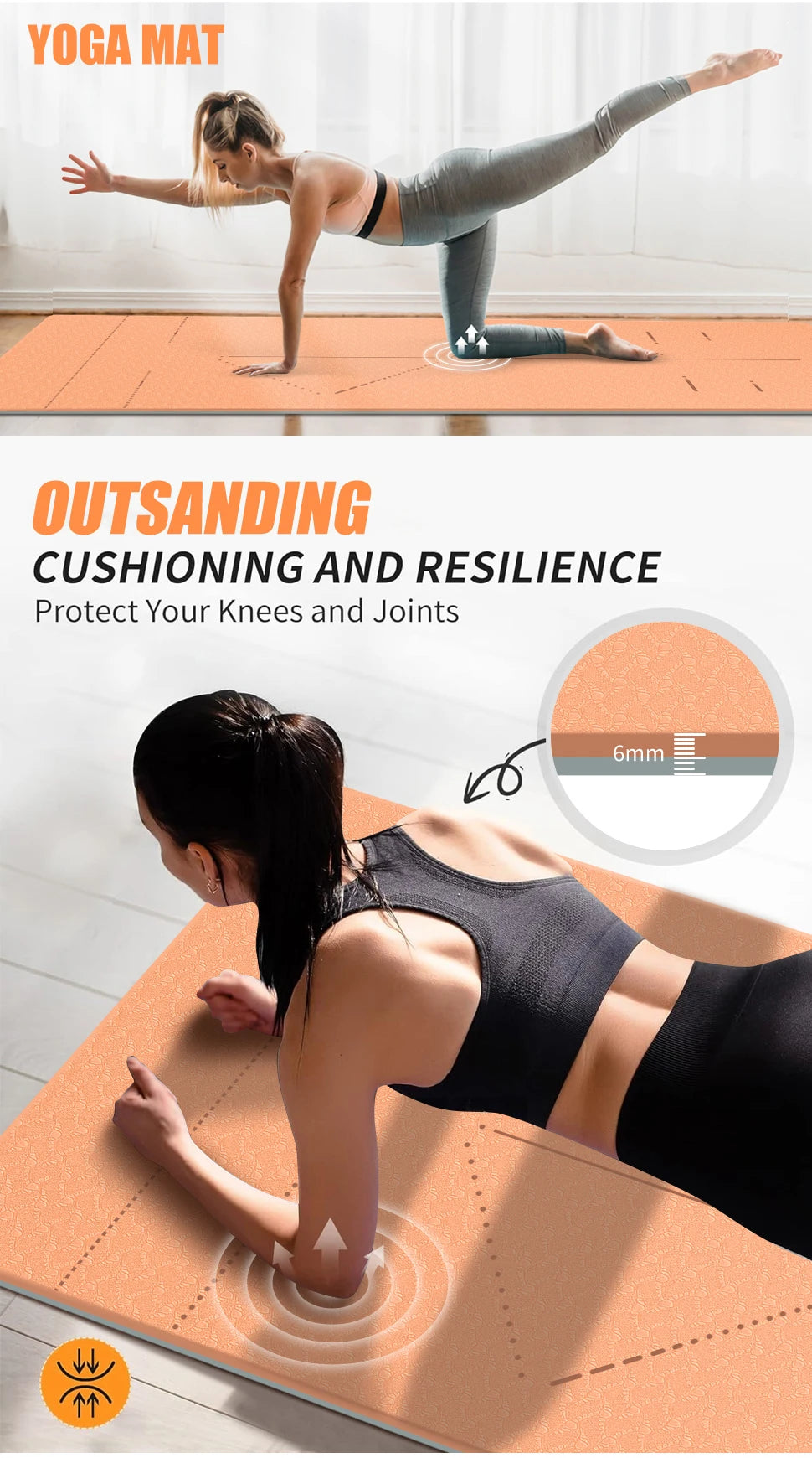 WESTTUNE Non-Slip Yoga Mat with Strap & Bag