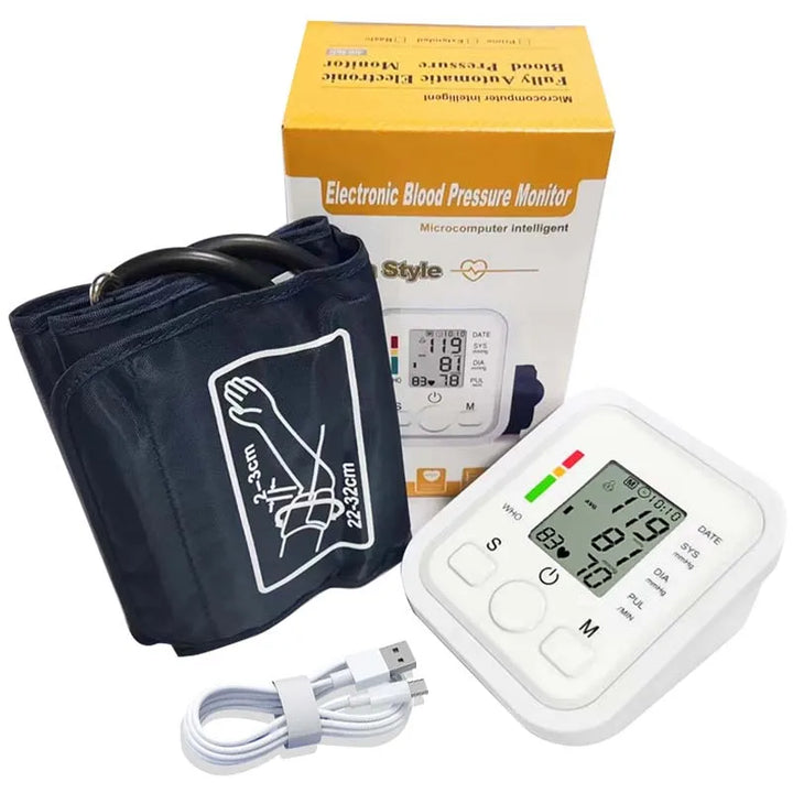 Digital Upper Arm Blood Pressure Monitor – Portable Automatic Tonometer