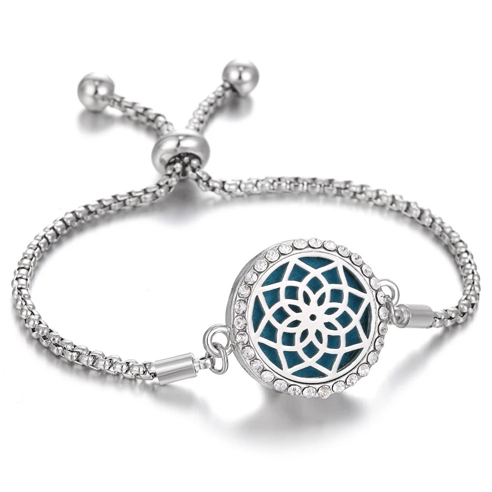 Aromatherapy Bracelet Diffuser Jewelry - Stainless Steel Locket Pendant