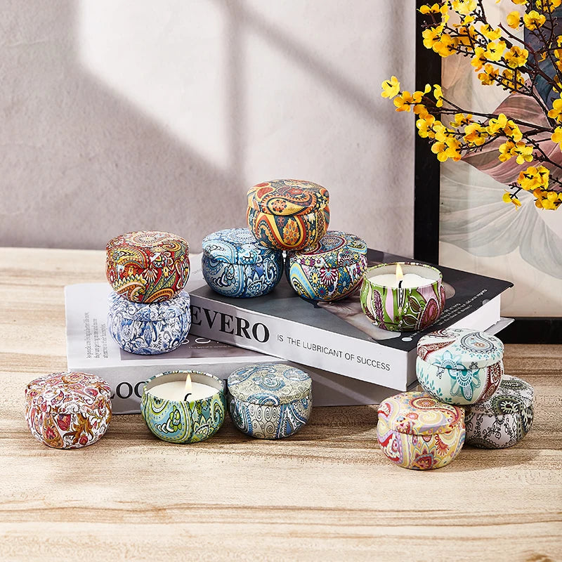 Obisesio 4pc & 12pc Scented Soy Candle Set – Aromatherapy Gift for Home & Friends