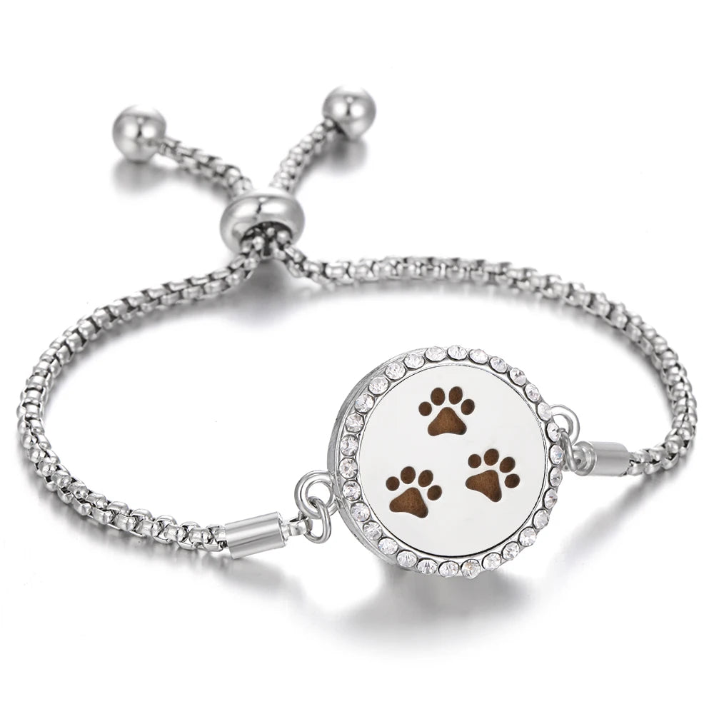 Aromatherapy Bracelet Diffuser Jewelry - Stainless Steel Locket Pendant