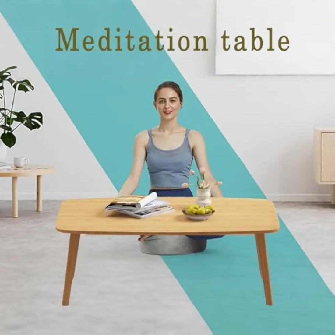 Japanese Folding Floor Table – Bamboo Low Coffee Table