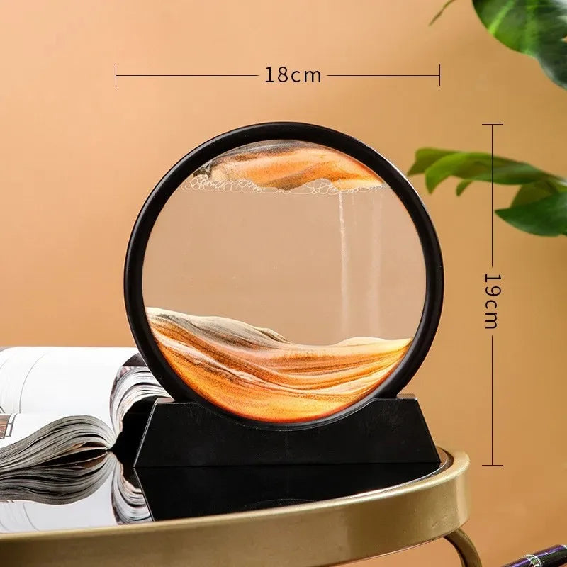 3D Quicksand Hourglass – Moving Sand Art Sculpture for Home & Office Decor