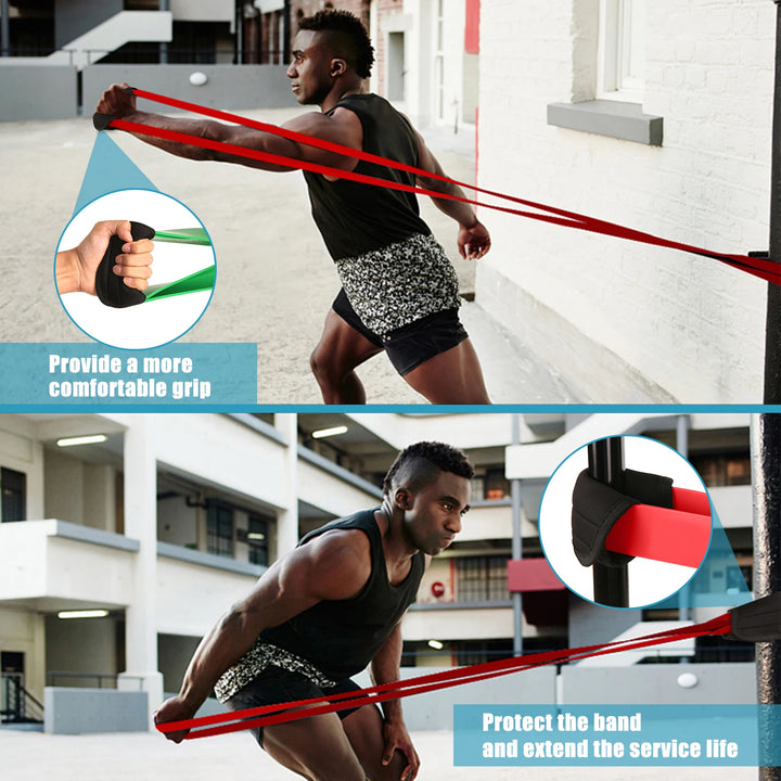 5-Pack Pull-Up Assist Bands Set – Resistance Bands with Door Anchor & Handles
