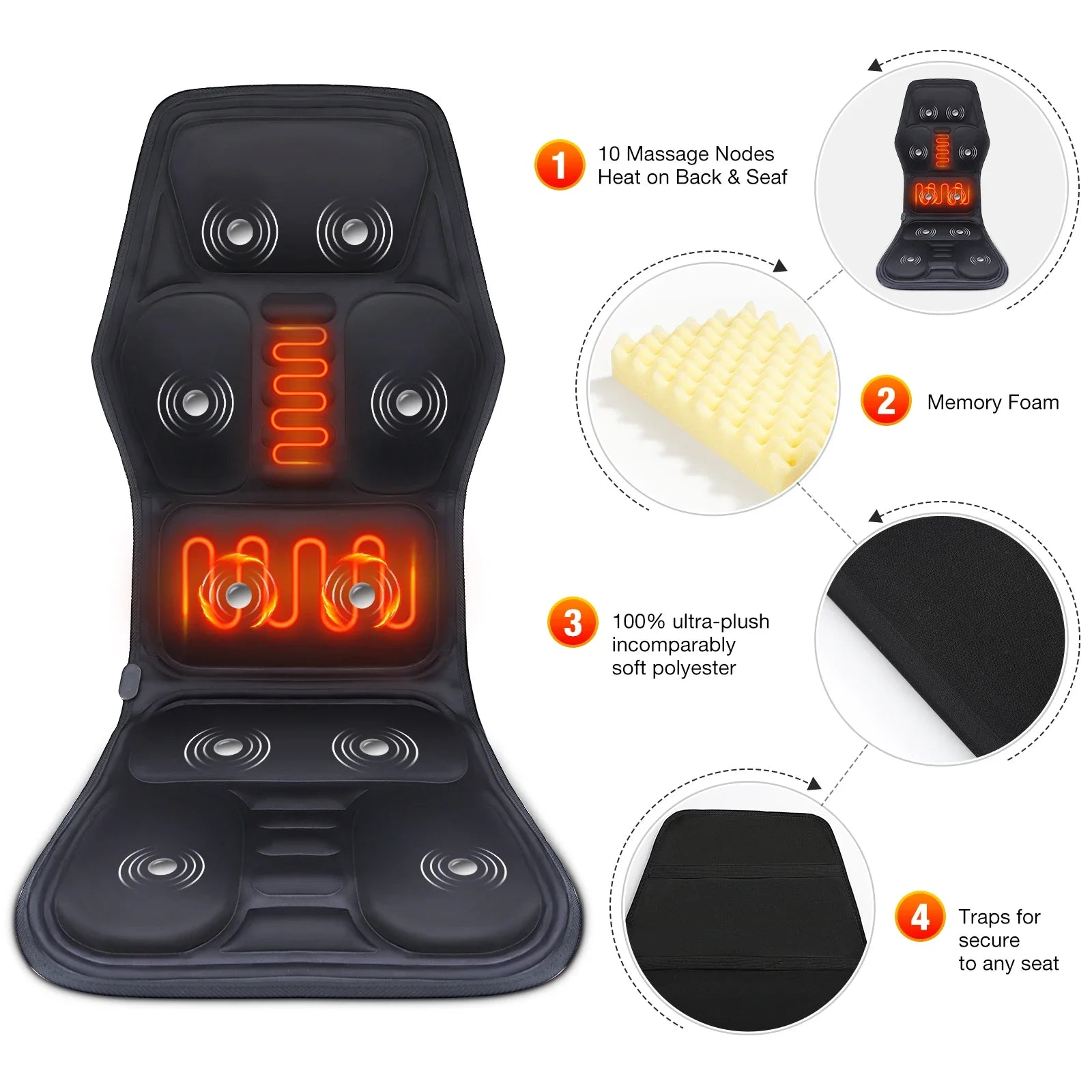 Infrared Full-Body Massage Chair Cushion