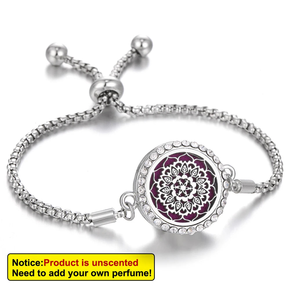 Aromatherapy Bracelet Diffuser Jewelry - Stainless Steel Locket Pendant