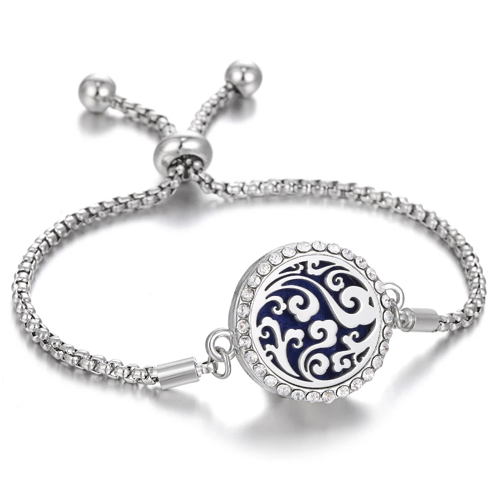 Aromatherapy Bracelet Diffuser Jewelry - Stainless Steel Locket Pendant