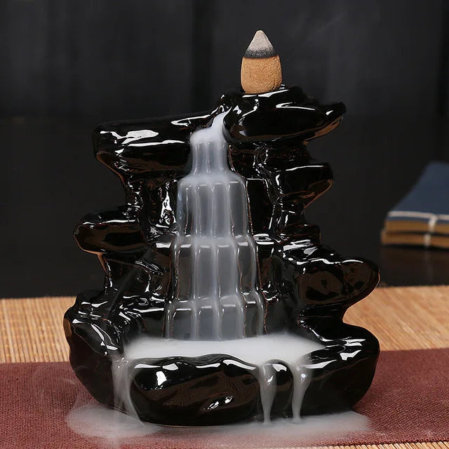 Ceramic Backflow Incense Burner – Zen Home & Yoga Decor (No Incense Included)
