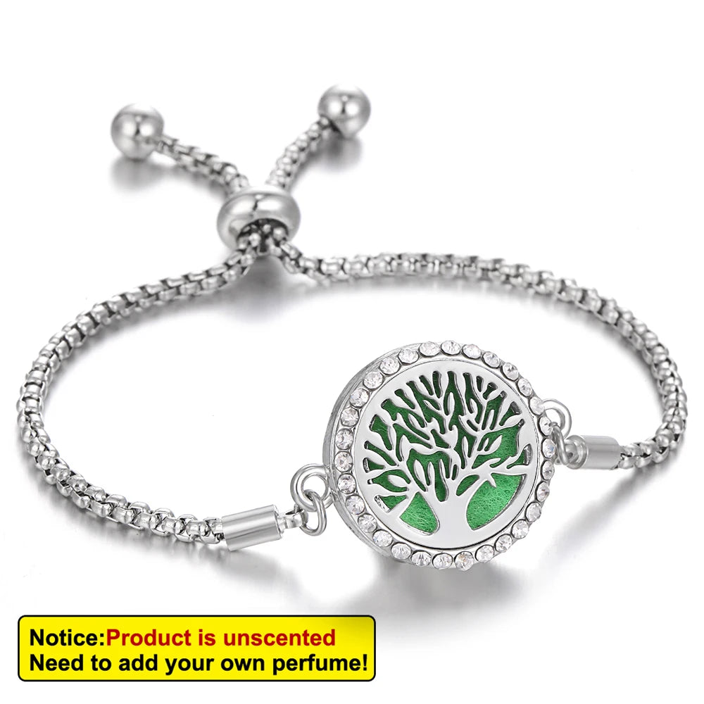 Aromatherapy Bracelet Diffuser Jewelry - Stainless Steel Locket Pendant
