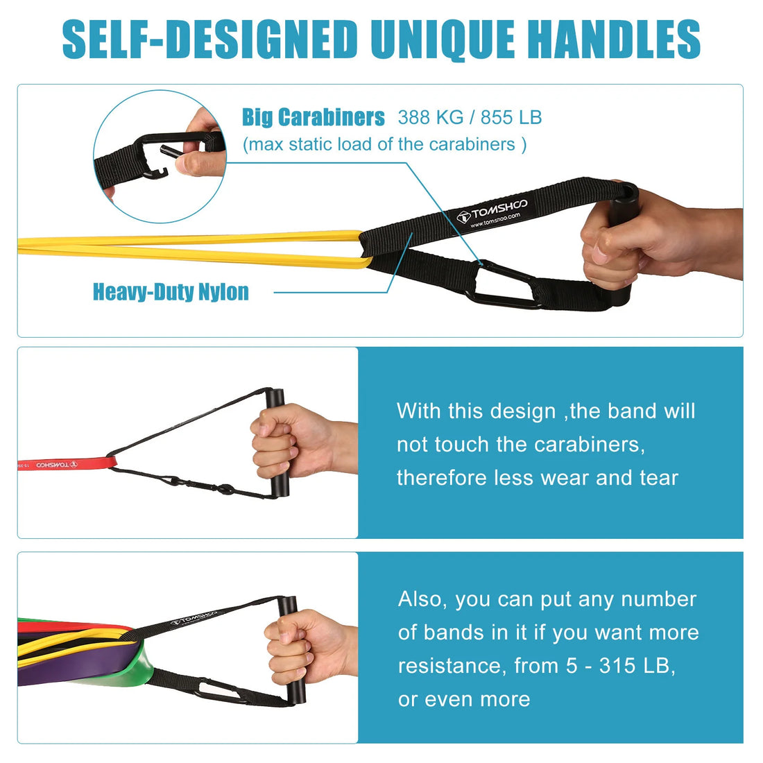 5-Pack Pull-Up Assist Bands Set – Resistance Bands with Door Anchor & Handles