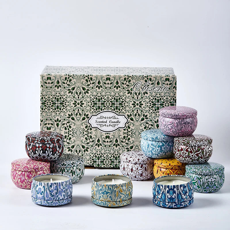 Obisesio 4pc & 12pc Scented Soy Candle Set – Aromatherapy Gift for Home & Friends