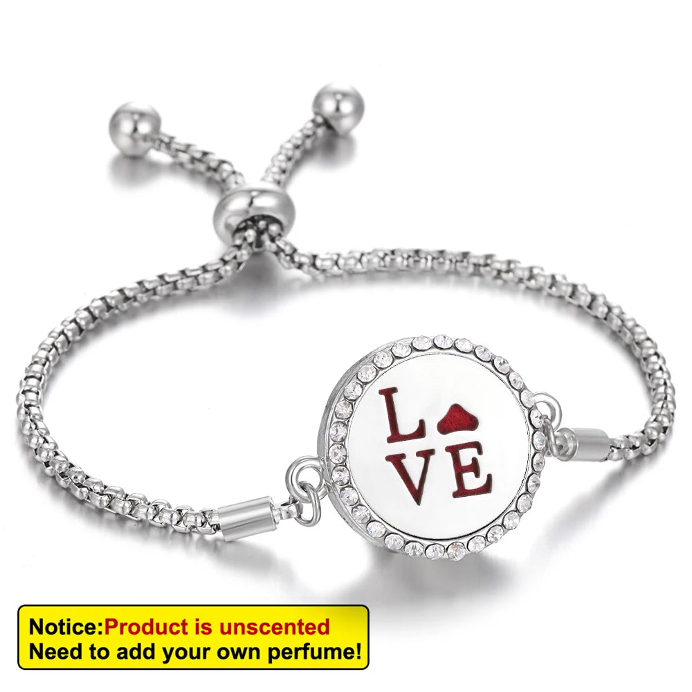Aromatherapy Bracelet Diffuser Jewelry - Stainless Steel Locket Pendant