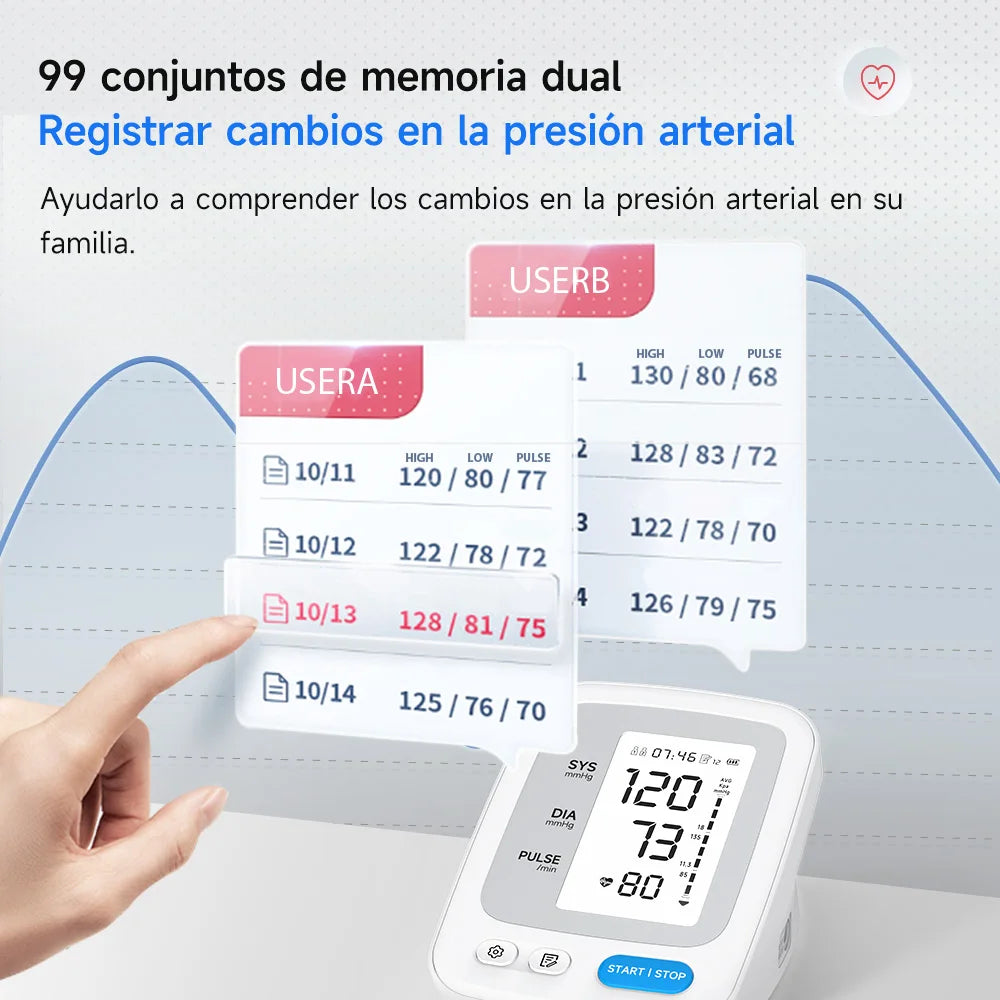 Portable Digital Upper Arm Blood Pressure Monitor Measurement Tool Rechargeable