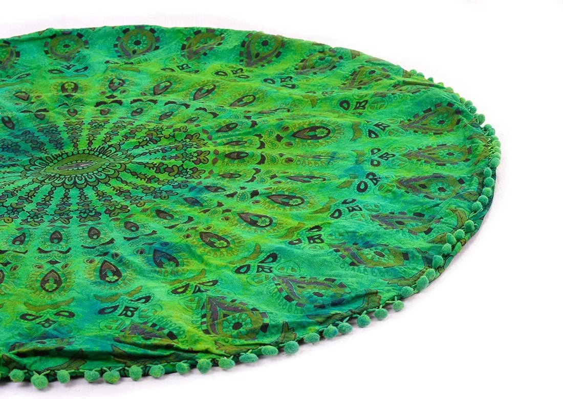 Green Tie Dye Boho Floor Pillow